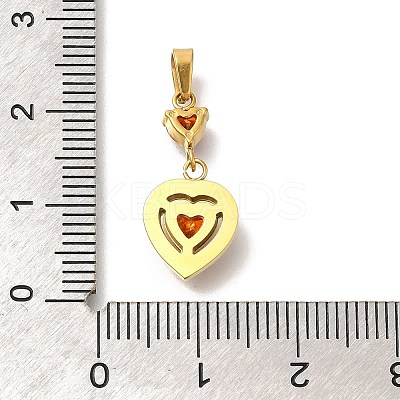 Ion Plating(IP) 304 Stainless Steel Micro Pave Cubic Zirconia Pendants STAS-H228-03G-01-1