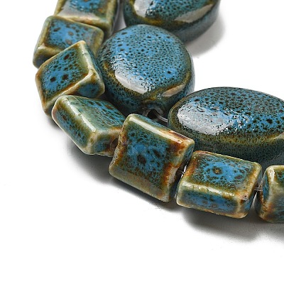 Handmade Porcelain Beads Strands PORC-B002-19B-1