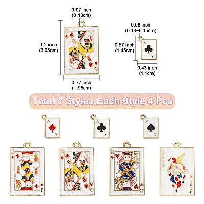 28Pcs 7 Styles Rack Plating Alloy Enamel Pendants ENAM-YW0005-62-1
