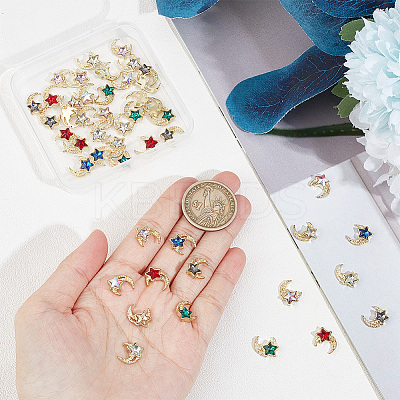 48Pcs 8 Colors Light Gold Tone Alloy Cabochons MRMJ-HY0002-47-1