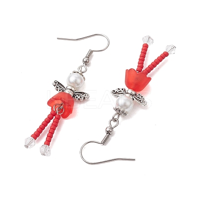 304 Stainless Steel Fairy Dangle Earrings EJEW-MZ00129-03-1