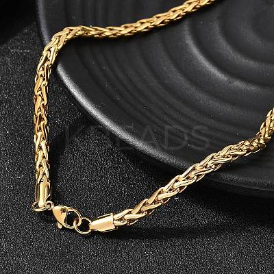 4.5MM 304 Stainless Steel Wheat Chain Necklaces for Women NJEW-B134-05A-G-1