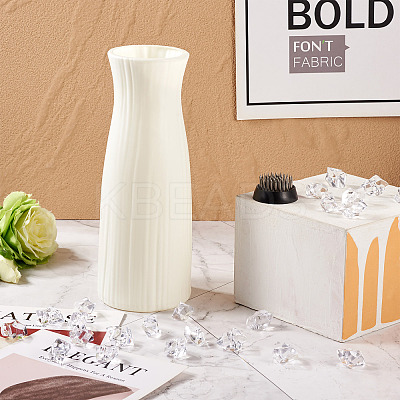 1Pc Column Plastic Vase Ornaments & 1Pc Stainless Steel Flower Frog & 50G Acrylic Ornaments Sets AJEW-MB0001-07-1