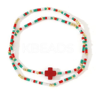 2Pcs Bohemian Glass Seed Beaded Stretch Bracelet Sets XM0961-8-1