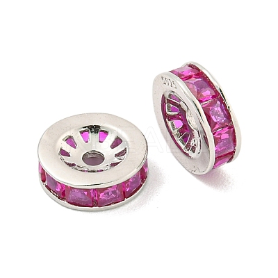 925 Sterling Silver Micro Pave Cubic Zirconia Beads STER-U002-15C-P-1