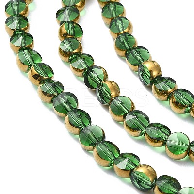 Half Plated Electroplate Transparent Glass Beads Strands EGLA-E060-02A-HP02-1