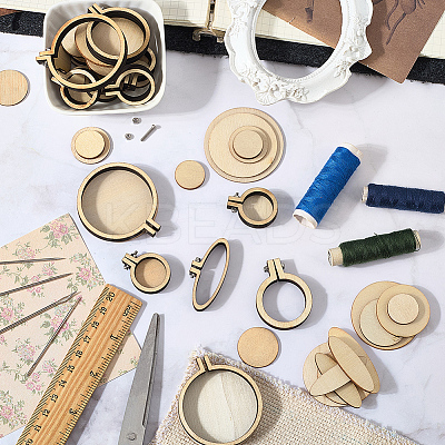 5Pcs 5 Styles Wood Embroidery Hoop DIY-CP0012-43C-1