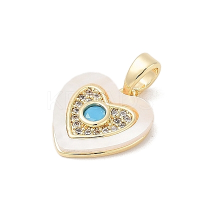 Brass Micro Pave Cubic Zirconia Pendants KK-Q030-02B-G-1