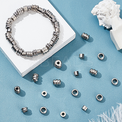 80Pcs 4 Style 304 Stainless Steel Beads STAS-DC0005-57-1