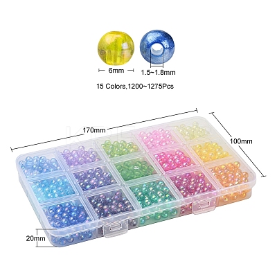 15 Colors Transparent Acrylic Beads DIY-YW0005-36-1