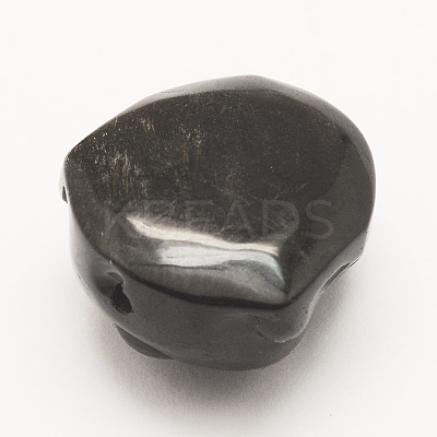 Natural Golden Sheen Obsidian Pendants G-G660-09-1