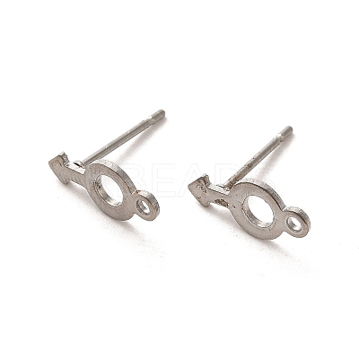 Non-Tarnish 304 Stainless Steel Studs Earrings STAS-H193-04P-1