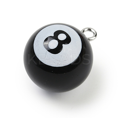 8 Ball Sport Theme Resin Pendants RESI-I063-01B-1