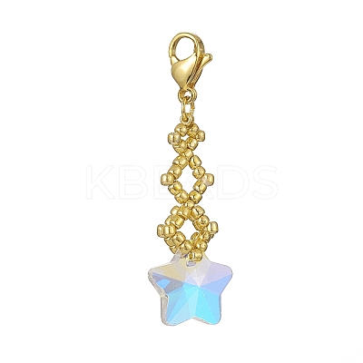 Heart/Moon/Star/Snowflake/Cross Glas Pendants Decorations HJEW-MZ00004-1
