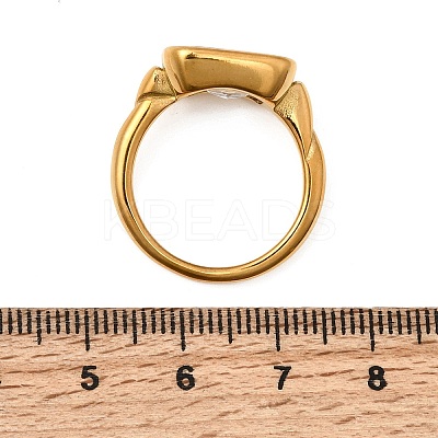 304 Stainless Steel Pave Single Cubic Zirconia Finger Rings for Women RJEW-K316-05G-1