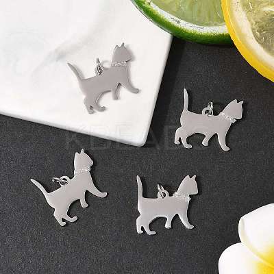 4Pcs 304 Stainless Steel Pendants STAS-FS0002-01B-1