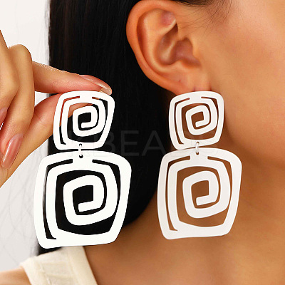 Alloy Dangle Stud Earrings WG153F0-02-1