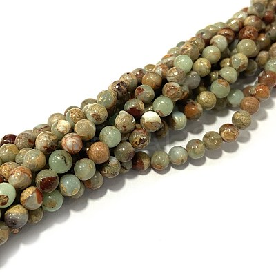 Round Synthetic Aqua Terra Jasper Beads Strands G-N0160-04-4mm-1