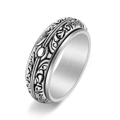 Rotatable Stainless Steel Finger Ring PW-WG74BEB-07-1