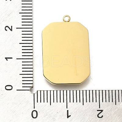 Ion Plating(IP) 304 Stainless Steel Pave Shell Pendants STAS-K263-67G-1