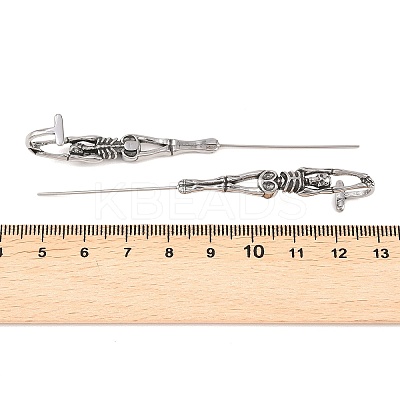 Halloween 316 Stainless Steel Ear Wrap Crawler Hook Earrings AJEW-C044-17A-AS-1