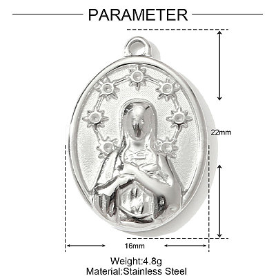 304 Stainless Steel Pendants STAS-OY001-20P-1