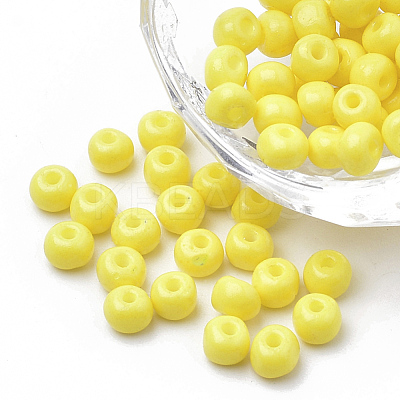 FGB 6/0 Baking Paint Glass Seed Beads SEED-Q025-4mm-N11-1