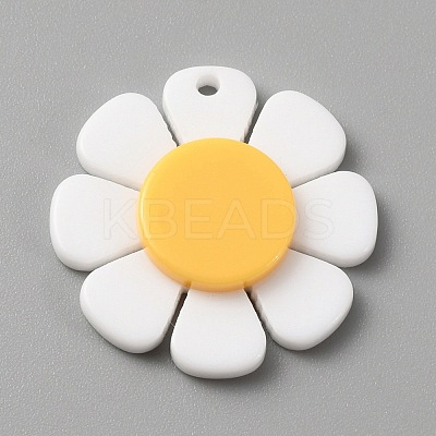 Opaque Resin Pendants RESI-WH0029-46B-01-1