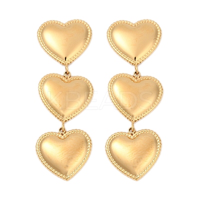 304 Stainless Steel Heart Stud Earrings EJEW-Z096-02G-1
