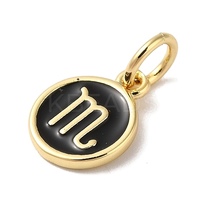 Real 18K Gold Plated Brass Enamel Charms KK-L216-001G-F01-1