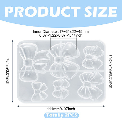2Pcs Bowknot Silicone Molds SIL-TA0003-34-1