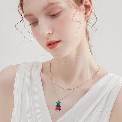 40Pcs 10 Colors Transparent Resin Pendants RESI-CP0001-11-1