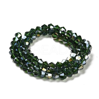 Transparent Electroplate Glass Beads Strands GLAA-F029-4mm-A25-1