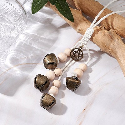 Iron Bell Pendant Decoration HJEW-JM02249-02-1