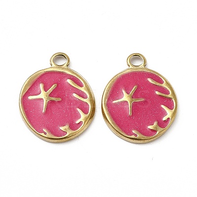 PVD Vacuum Plating 201 Stainless Steel Enamel Pendants STAS-J401-VC947-1