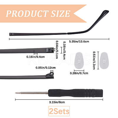 Alloy Eyeglass Leg Accessories FIND-WH20019-98B-1