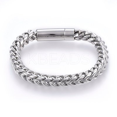 Tarnish Resistant 304 Stainless Steel Chain Bracelets BJEW-L631-42P-1
