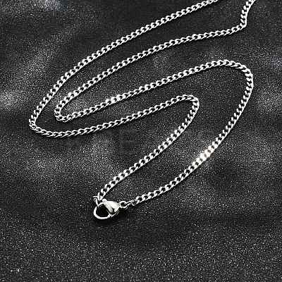 Non-Tarnish 304 Stainless Steel Curb Chain Necklaces NJEW-L162-01B-P-1