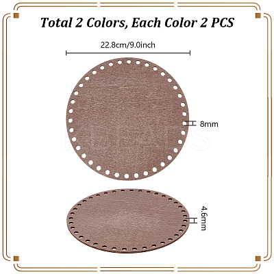 4Pcs 2 Colors Plywood Crochet Basket Base DIY-PH0031-94-1