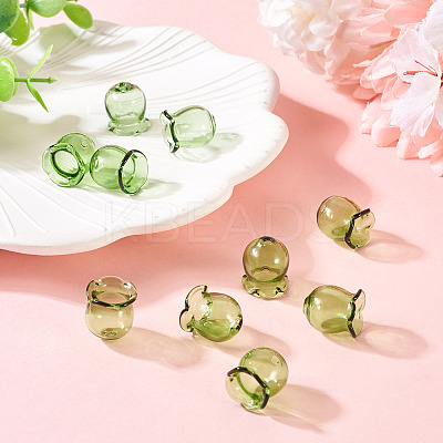 10Pcs Glass Bead Caps for Wind Chimes Making GLAA-BY0001-05C-1