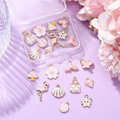 20Pcs 10 Styles Alloy Enamel Pendants ENAM-FP0002-55-1