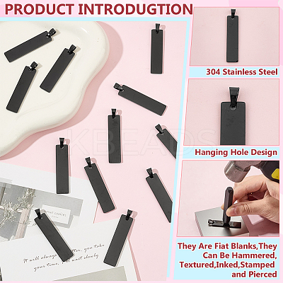 15Pcs 304 Stainless Steel Pendants STAS-ME0002-05-1