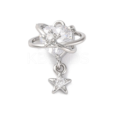 Brass Micro Pave Cubic Zirconia Pendants KK-U042-12P-1