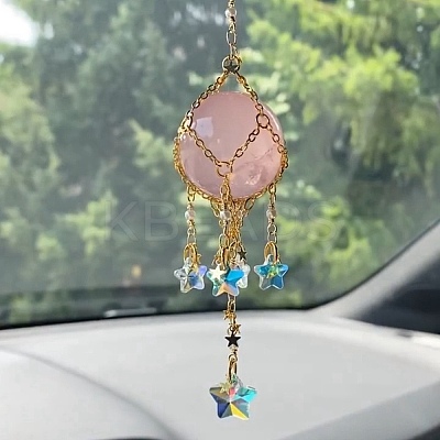 Glass Pendant Decoration DJEW-PW0019-09-G04-1