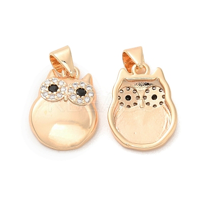 Brass & Glass & Cubic Zirconia Pendants KK-G468-14G-1