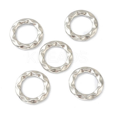 Non-Tarnish Hammered 304 Stainless Steel Linking Rings STAS-G244-35A-P-1
