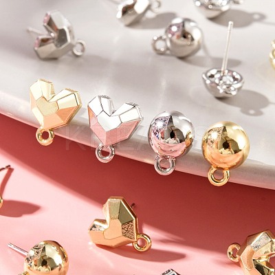 16Pcs 4 Style Spray Painted Alloy Stud Earrings Findings FIND-LS0001-66-1