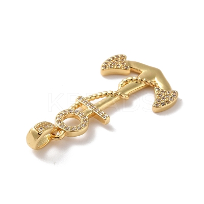 Rack Plating Brass Micro Pave Cubic Zirconia Pendants KK-A160-08G-1