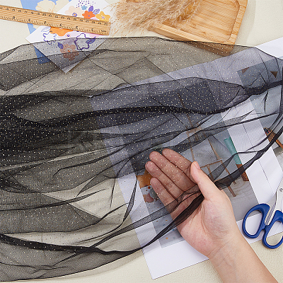 Polyester Mesh Lace Fabric DIY-WH0504-430B-1