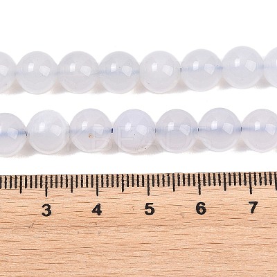 Natural Blue Chalcedony Beads Strands G-K310-C12-8mm-1